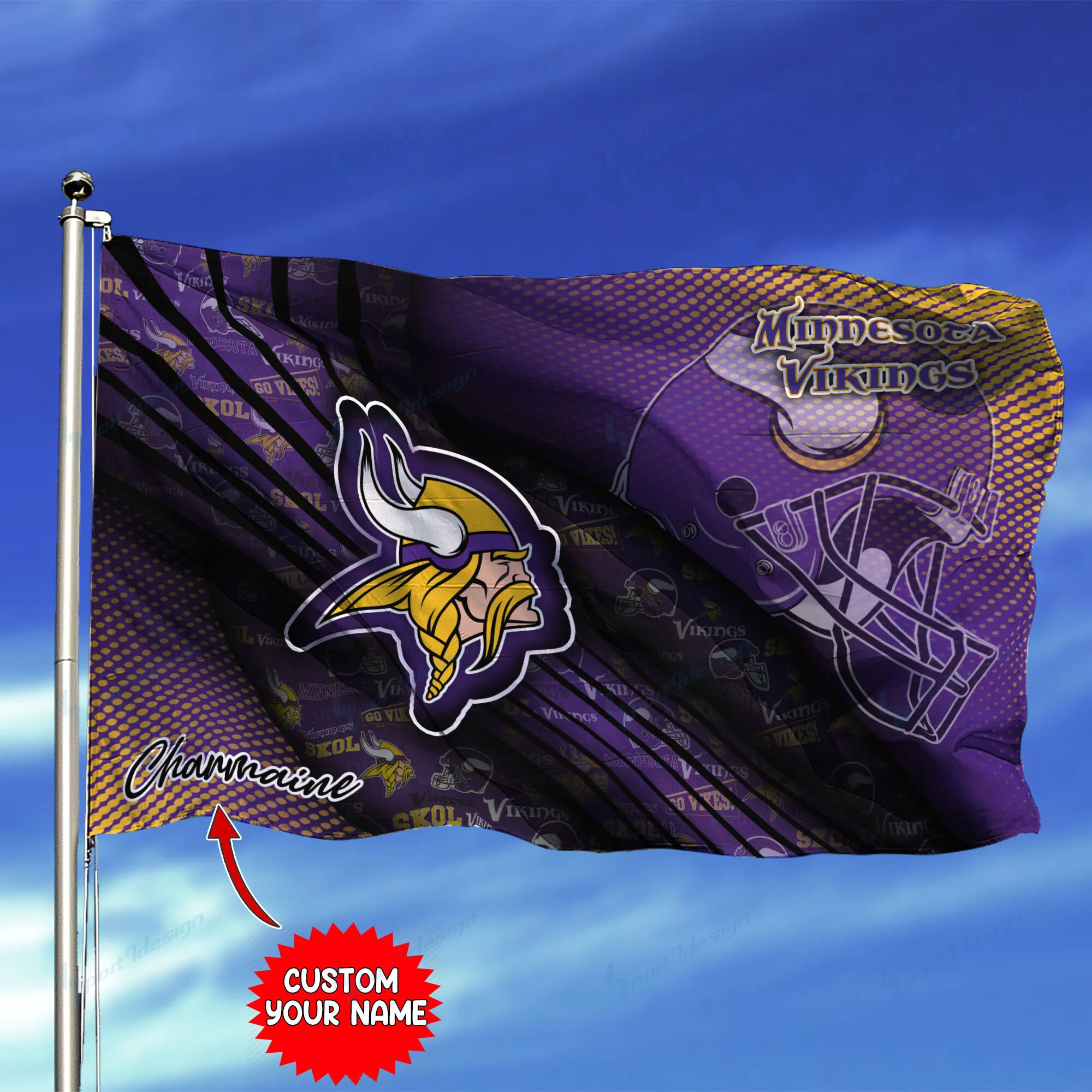minnesota vikings personalized flag 225 vewcp