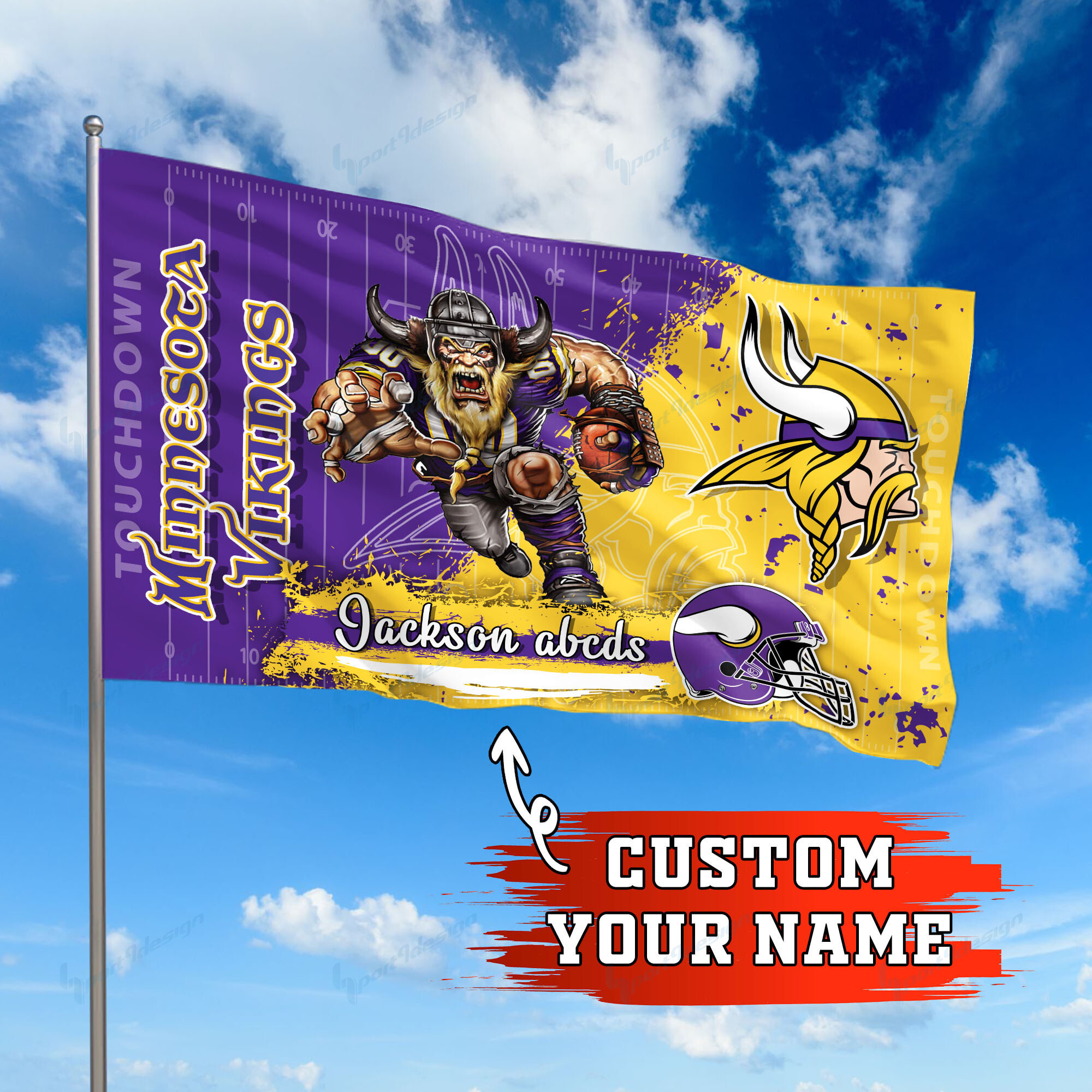 minnesota vikings personalized flag 256 yz5vz