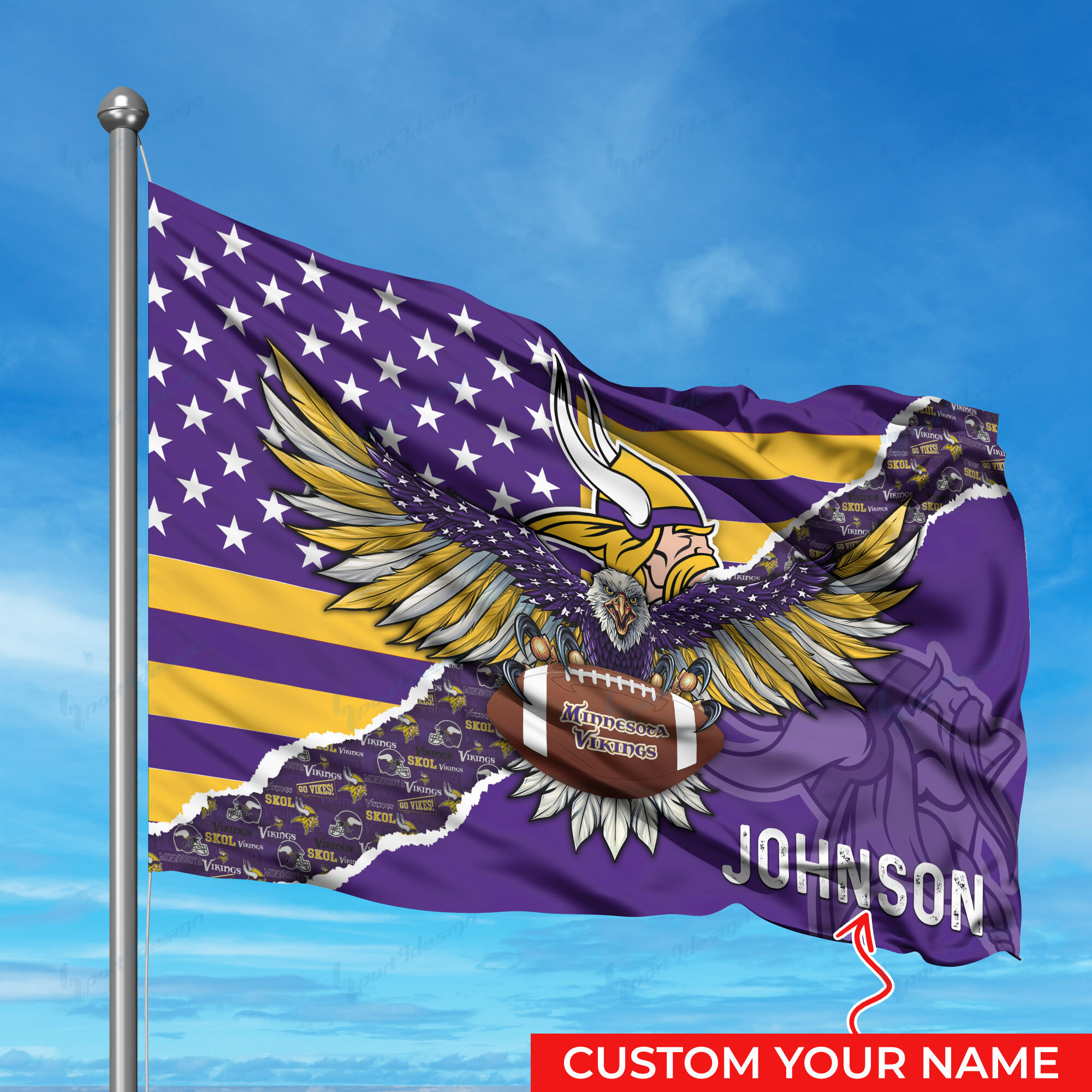 minnesota vikings personalized flag 294 2u1cl