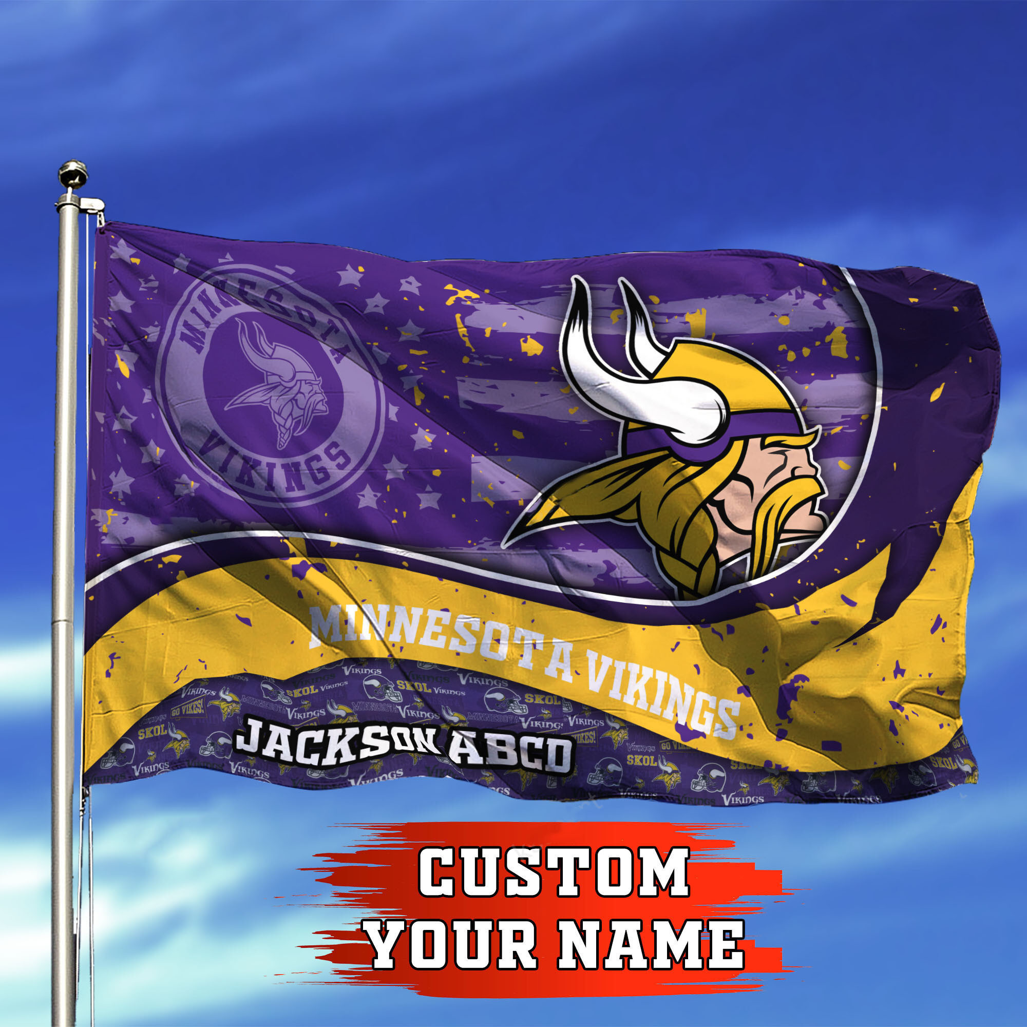 minnesota vikings personalized flag 324 4sxyo