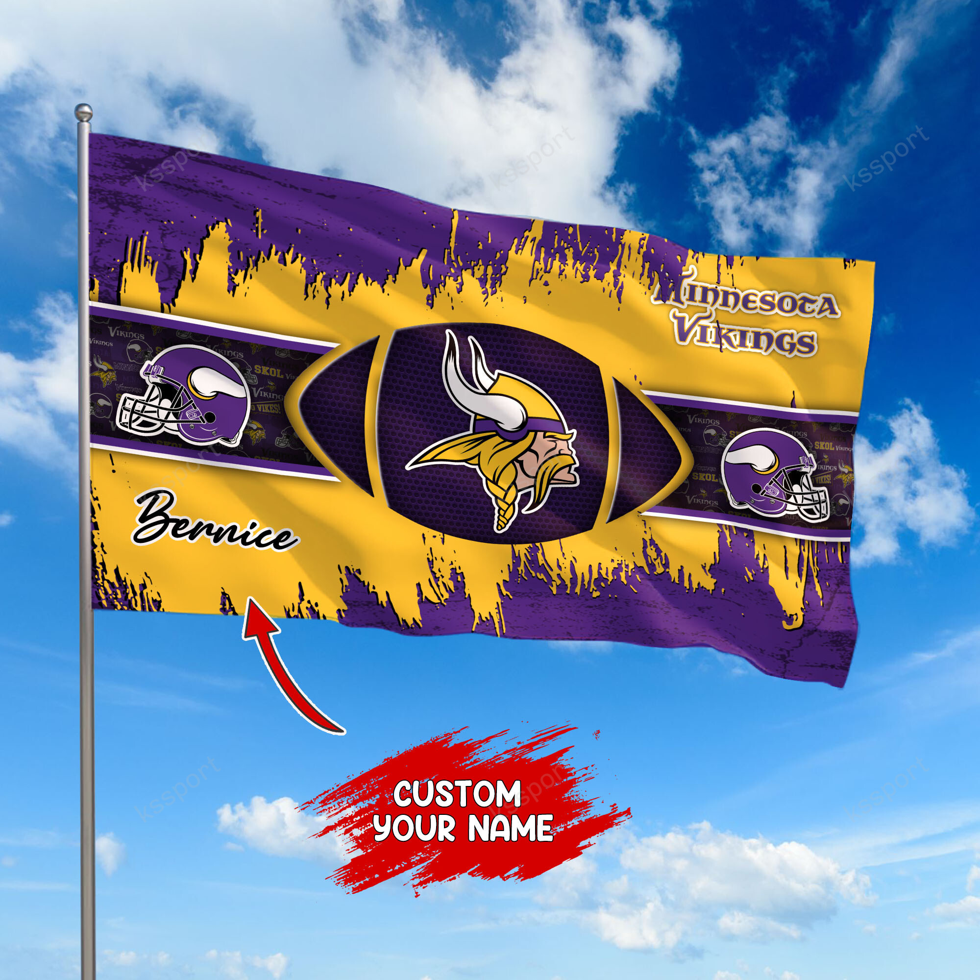 minnesota vikings personalized flag 393 dcwly