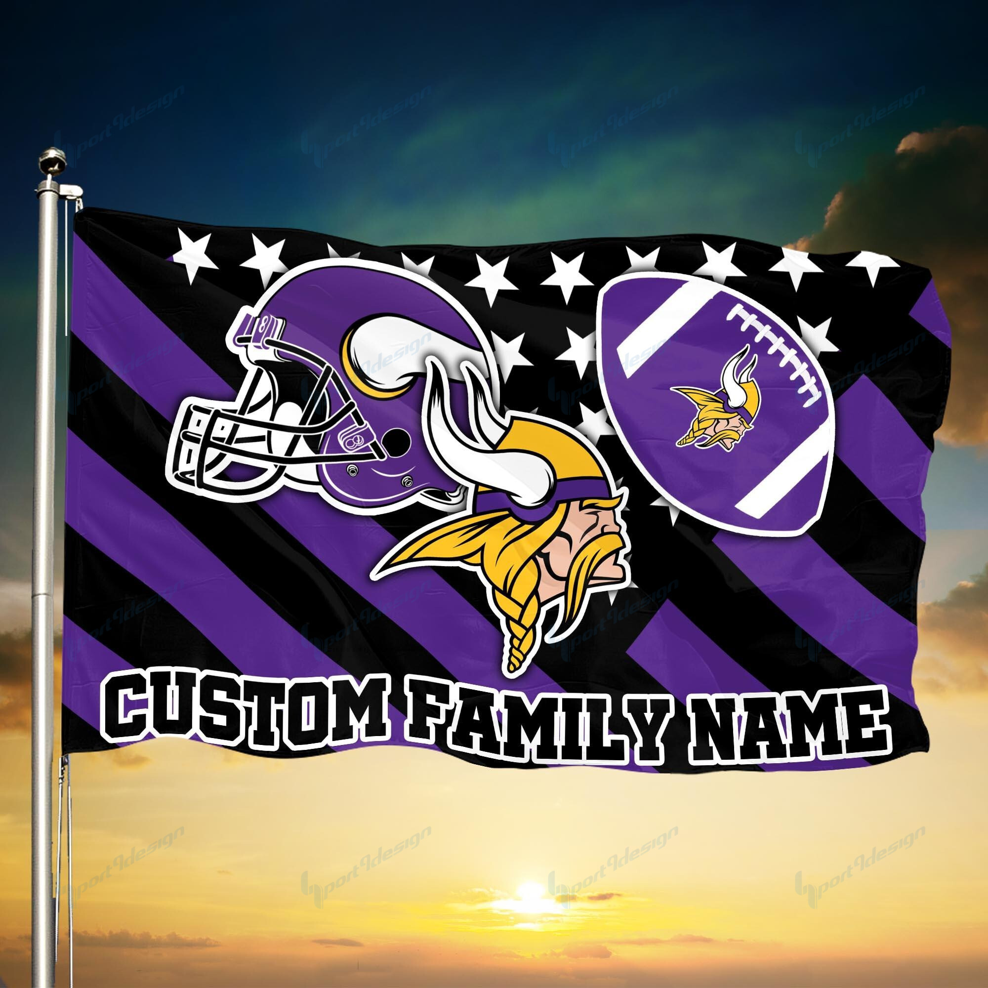 minnesota vikings personalized flag 83 tdxod