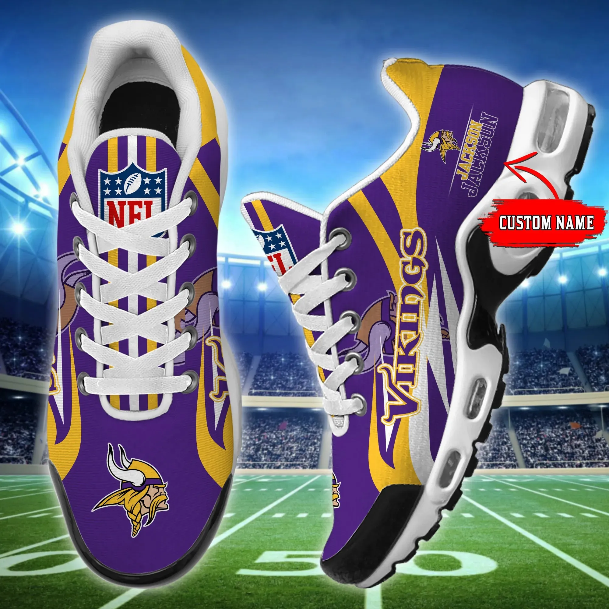 minnesota vikings personalized plus t n youth sneakers bg100 ncdzg