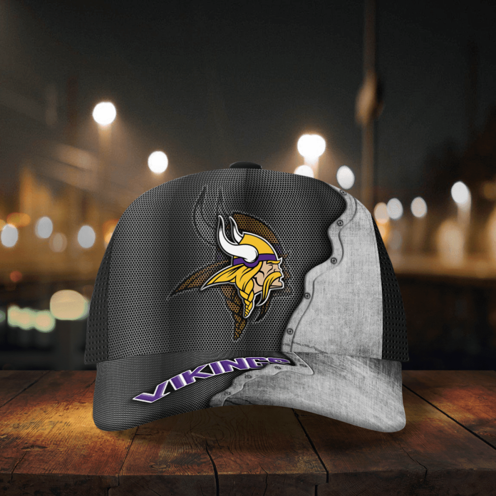 minnesota vikings specialized metal texture baseball baseball classic cap men hat 2