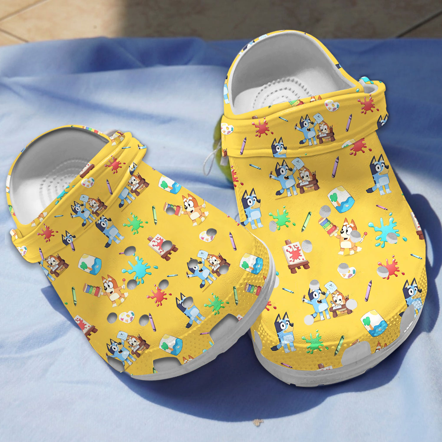 miracle painting design bluey 26 bingo yellow cartoon clogs fast shipping worldwide 32epm