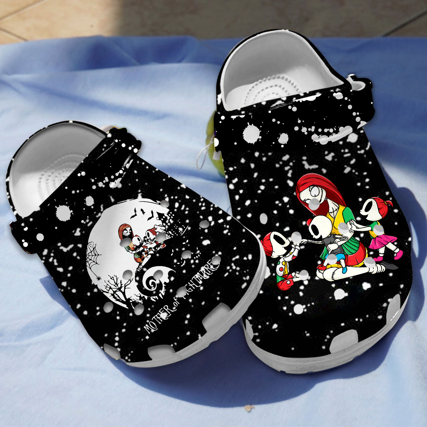 mother of nightmare sally and children black clogs shoes tdekj