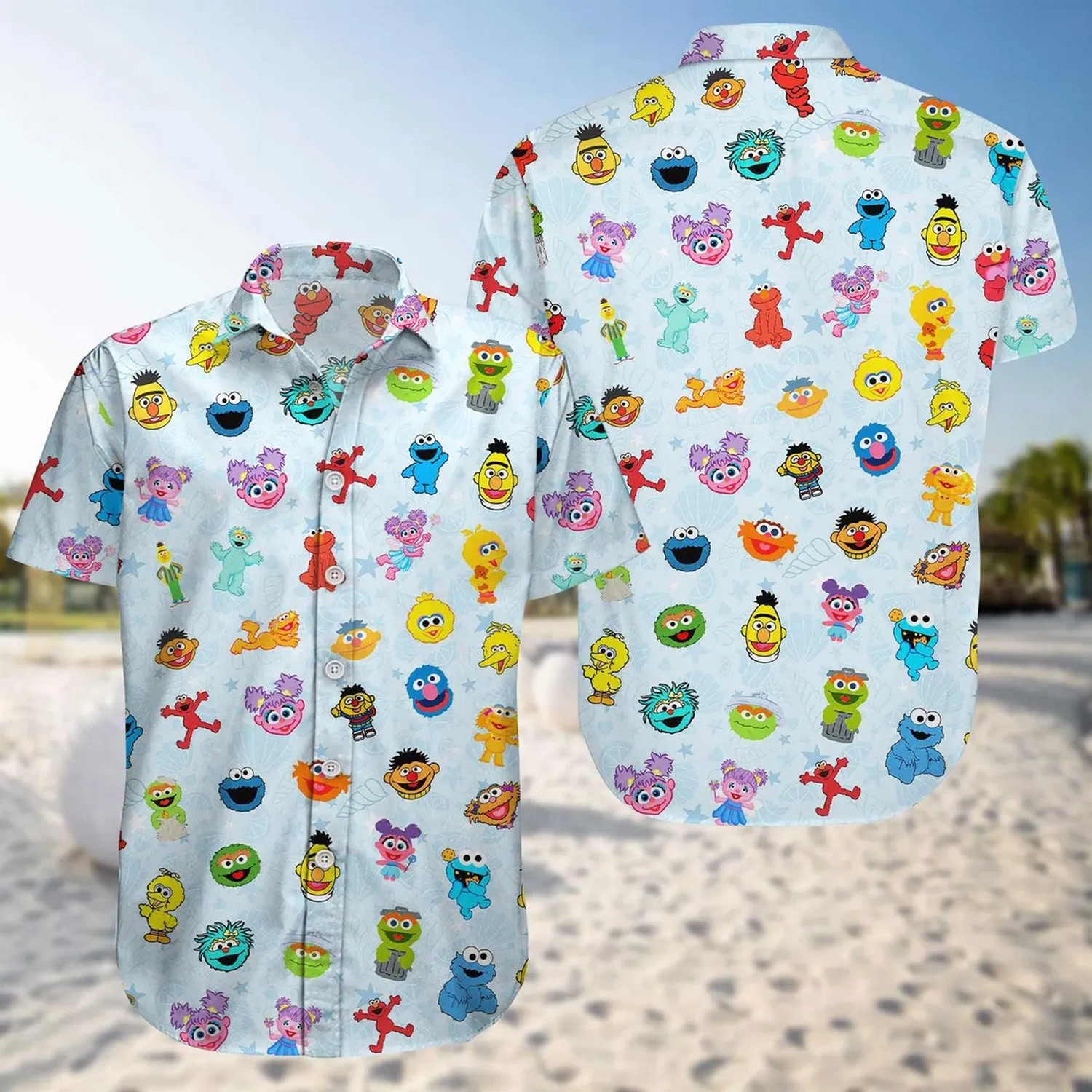 muppets characters cute icon pattern hawaiian short qssol