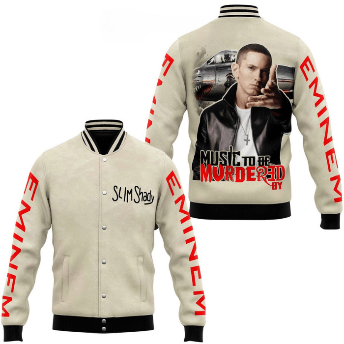 music to be murdered by slim shady eminem baseball jacket 5pcf8