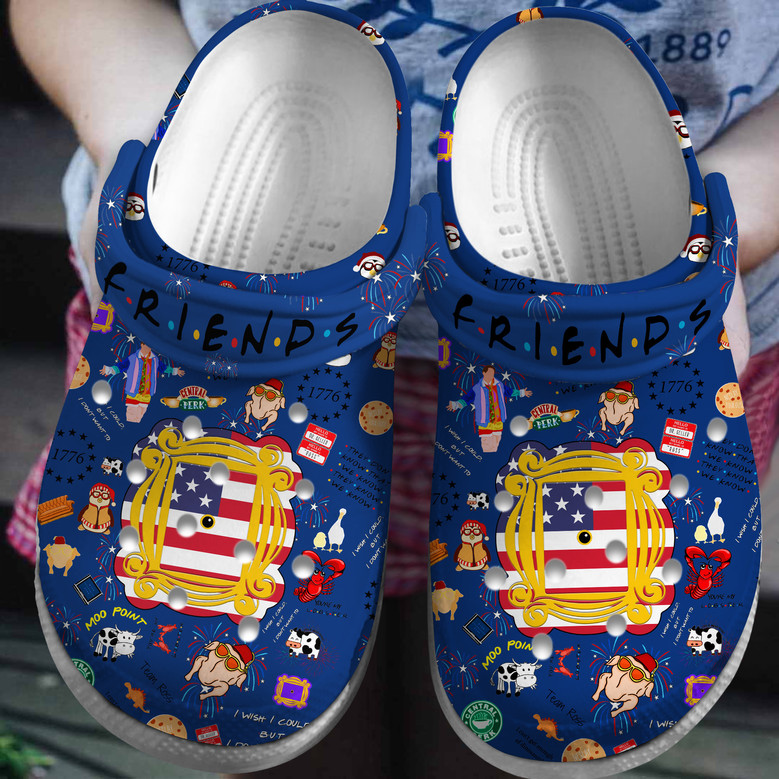 navy blue friends tv series 4th of july theme clogs for kids and adults zvtex
