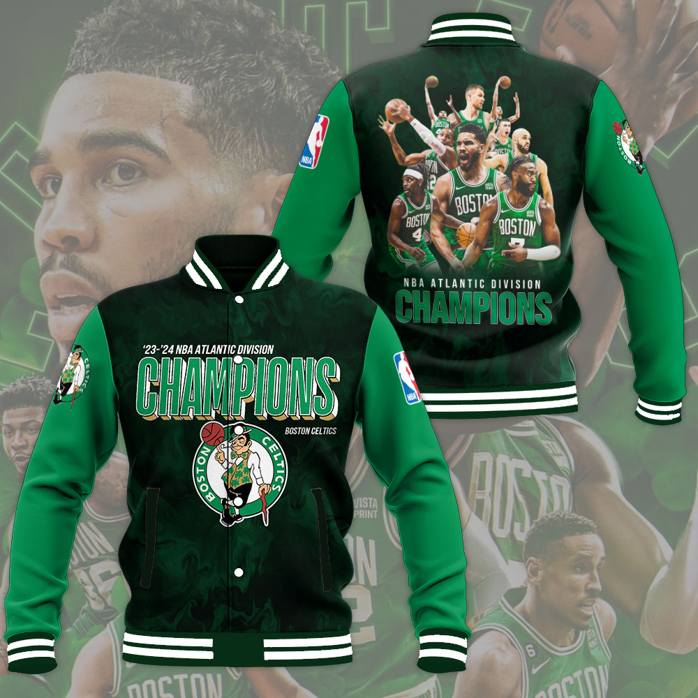 nba atlantic division bistib cektics baseball jacket jthm6