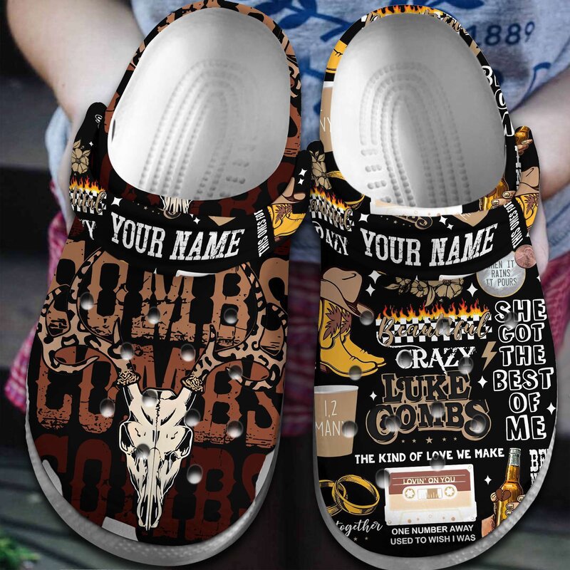 new and rare luke combs black custom clogs for kids 26 adults n5pfh