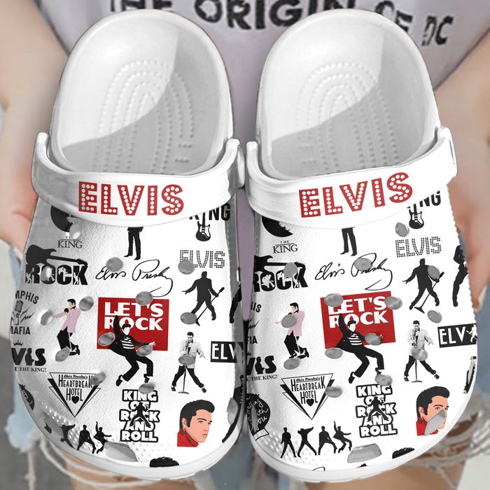 new design crocs elvis presley lets rock white crocs vjllj