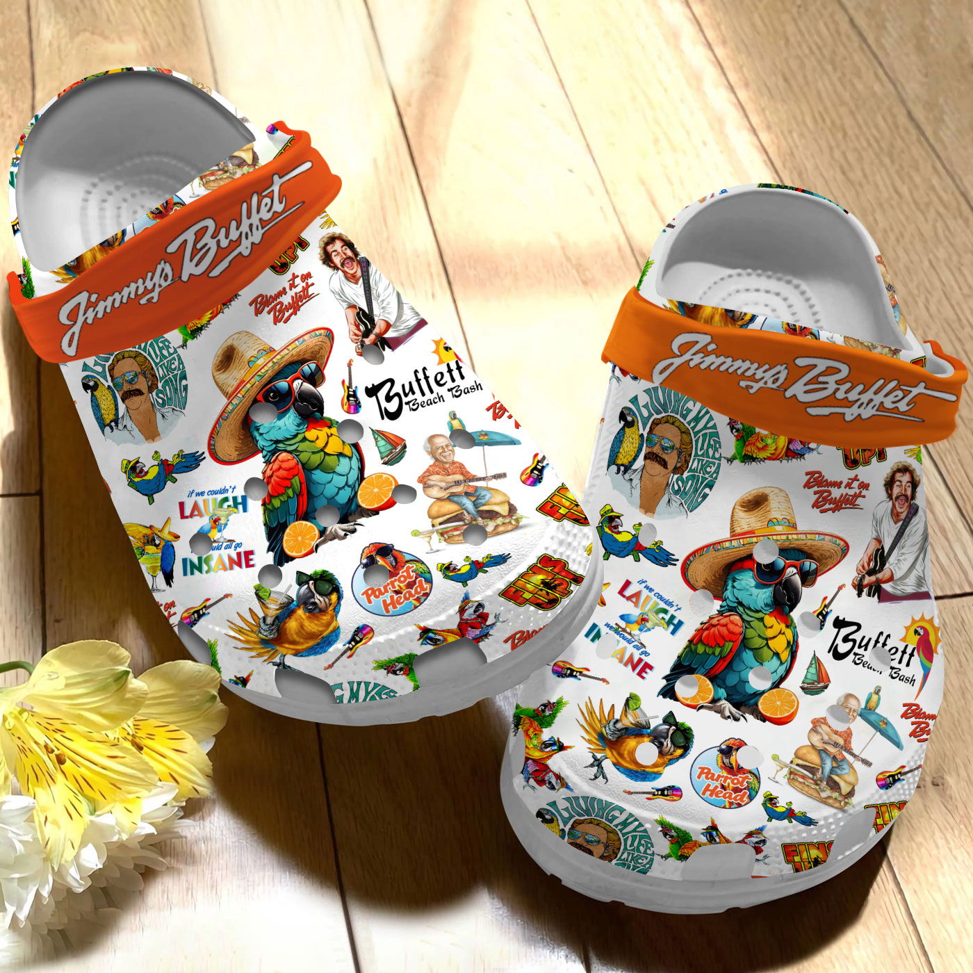 new design jimmy buffett colorful clogs unique gift idea for fans okusj