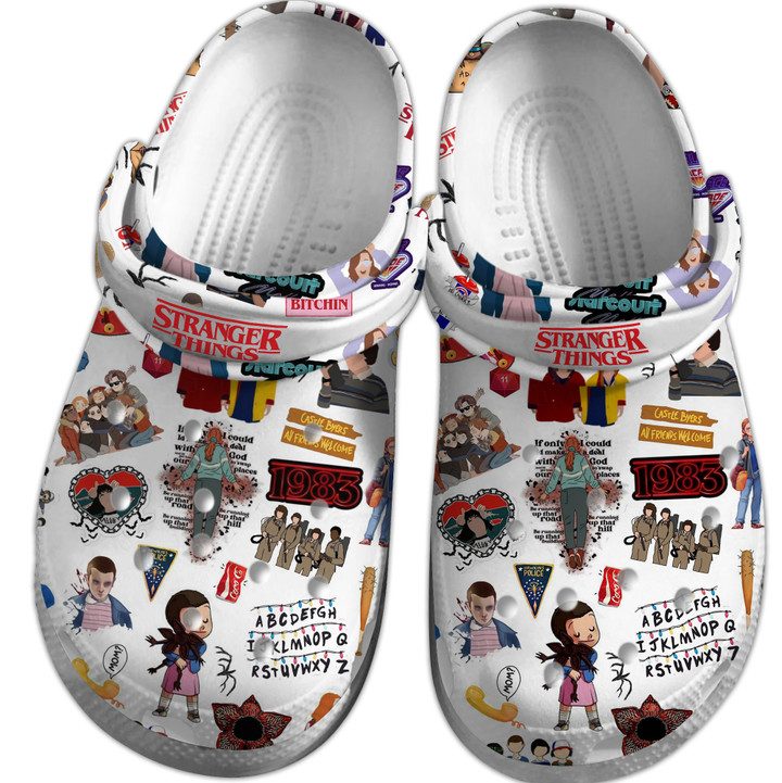 new design of stranger things movie crocs perfect gift for fans eb6bl