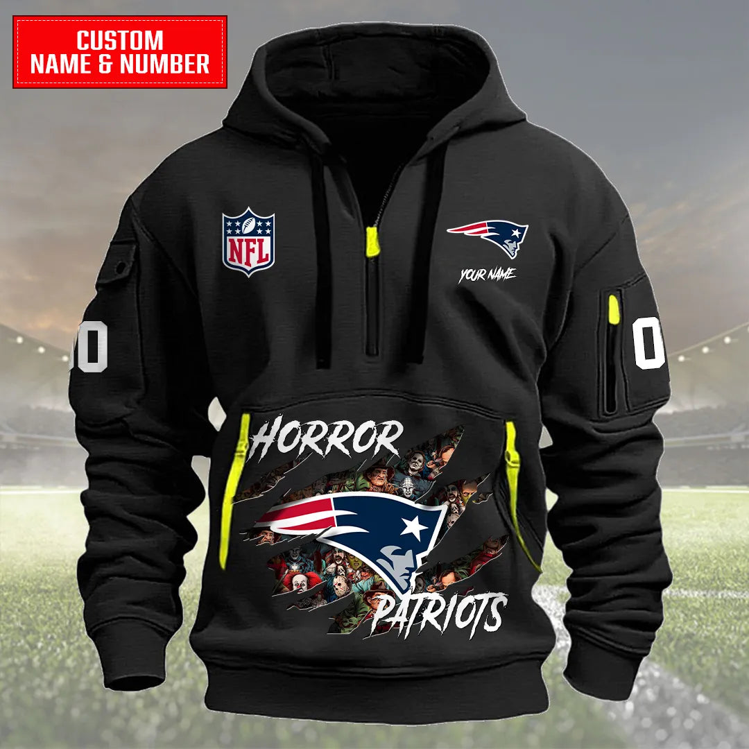 new england patriots halloween horror collection personalize quarter zip hoodienfl quarter zip hoodie custom hoodie nfl shirt nfl hoodie 5rcow