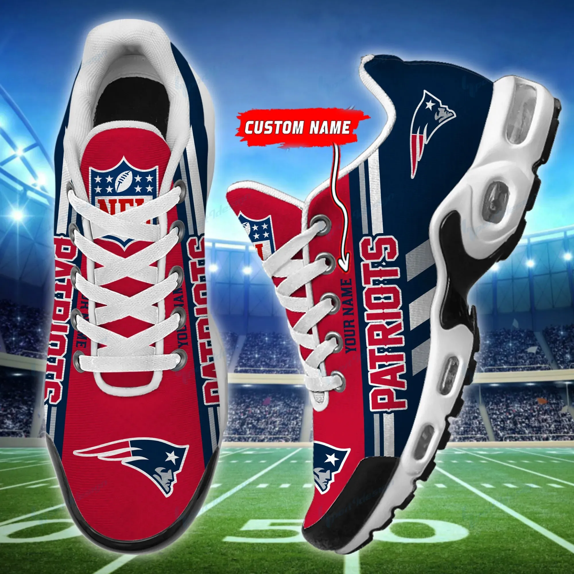 new england patriots personalized plus t n youth sneakers bg69 2wmao