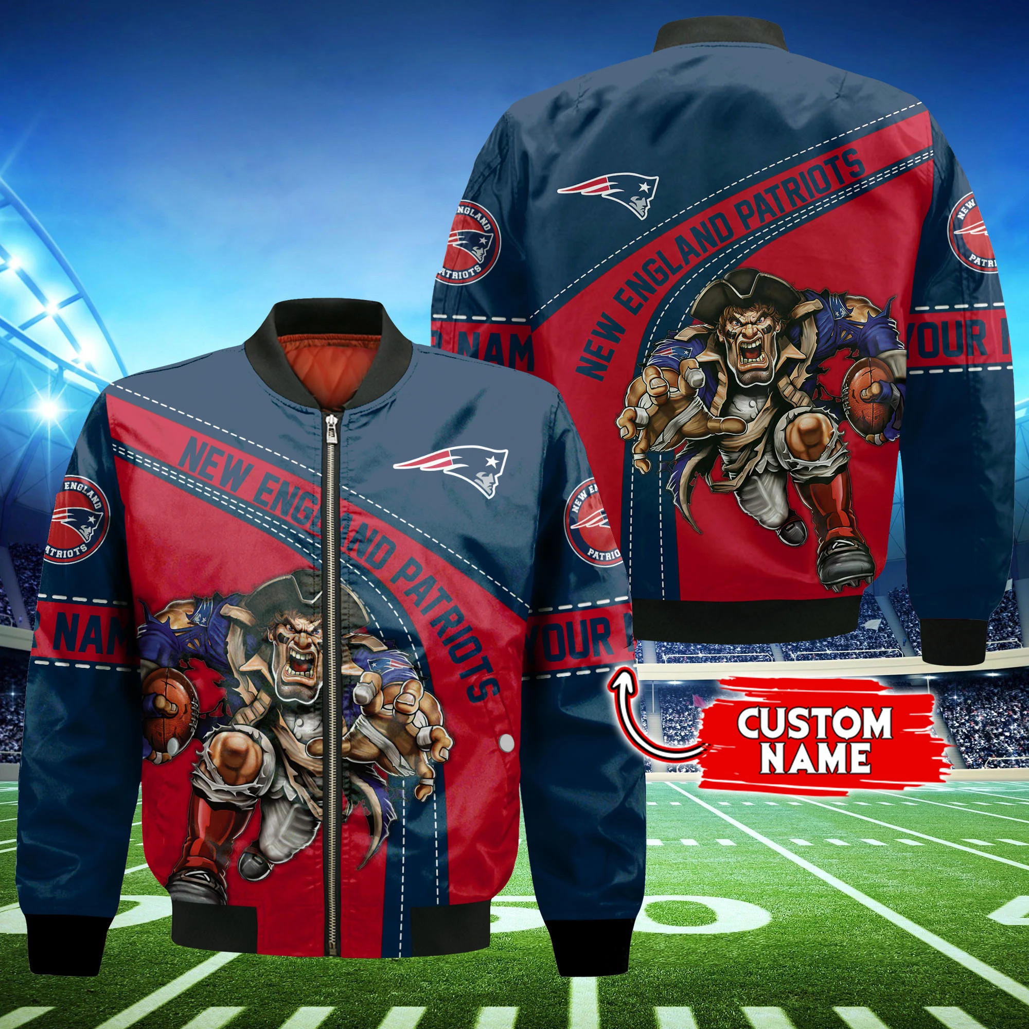 new england patriots personalized thick bomber jacket cs129 xqvpi