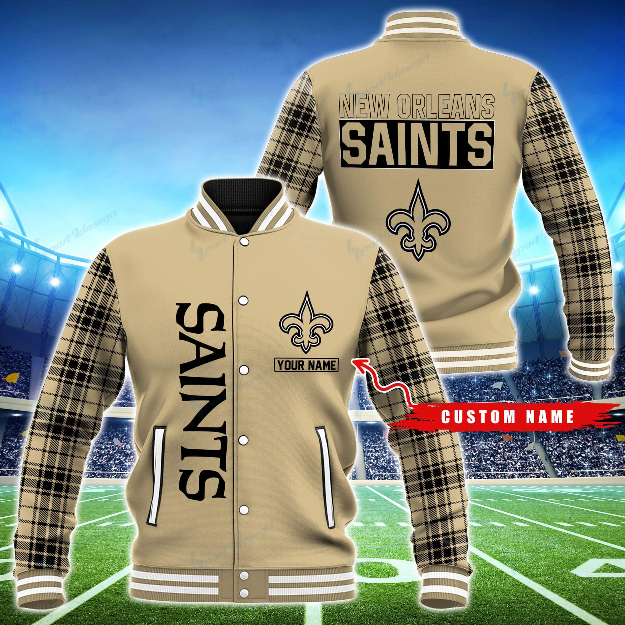 new orleans saints personalized baseball jacket bg52 t9a0r