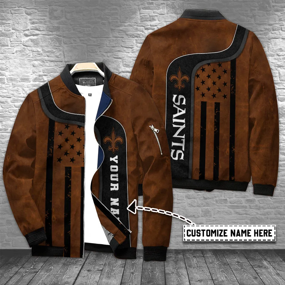 new orleans saints personalized bomber jacket bg568 vksks