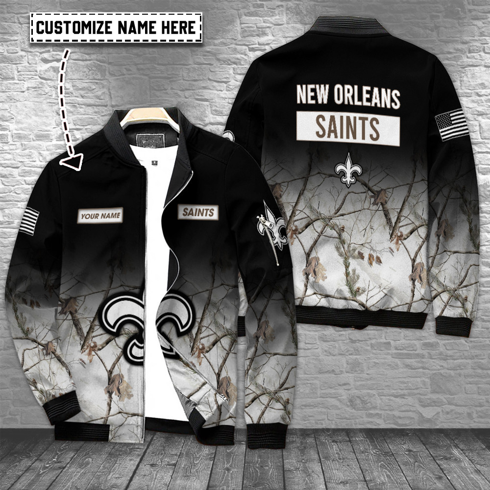 new orleans saints personalized bomber jacket bg648 le8pa