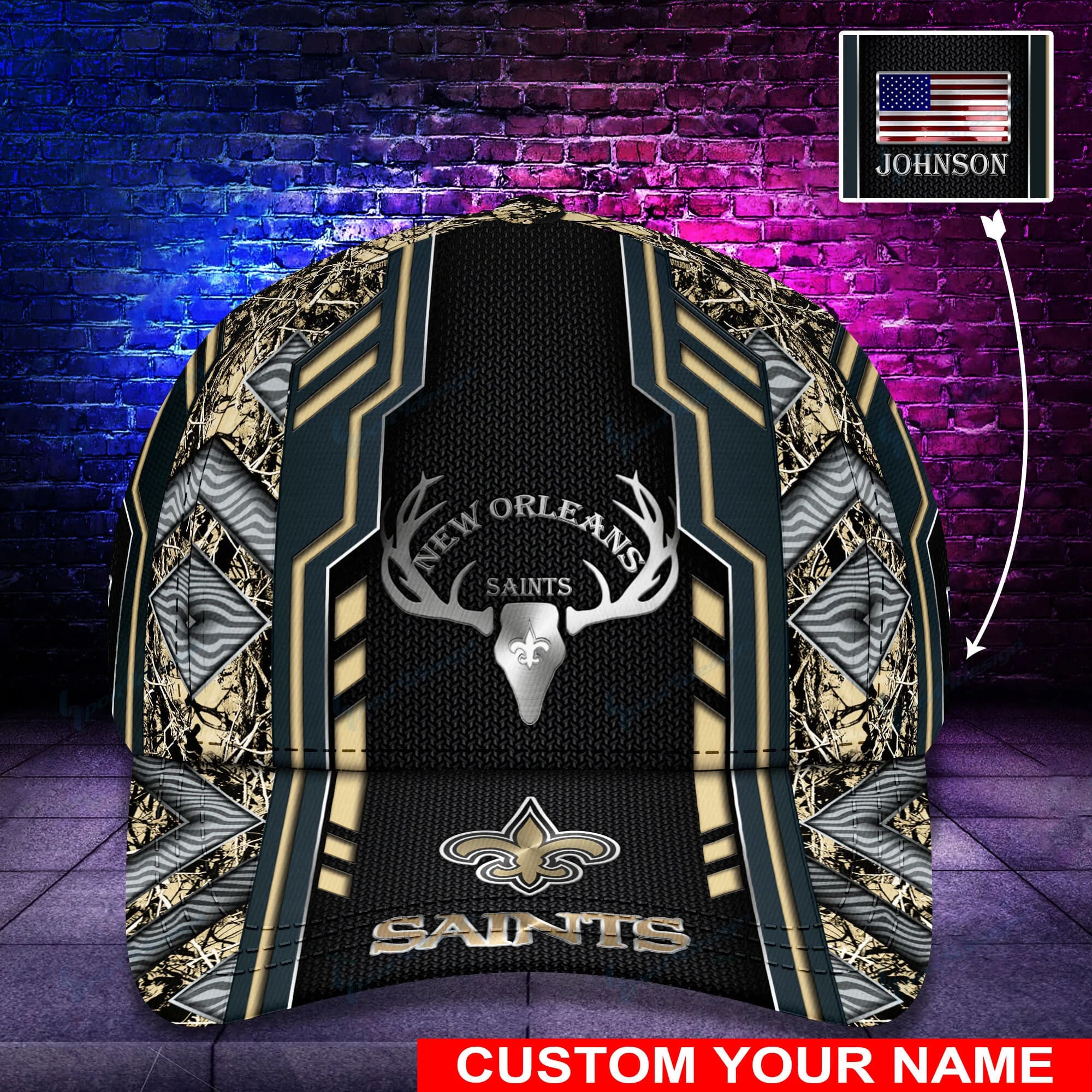 new orleans saints personalized classic cap bg464 k0uy7