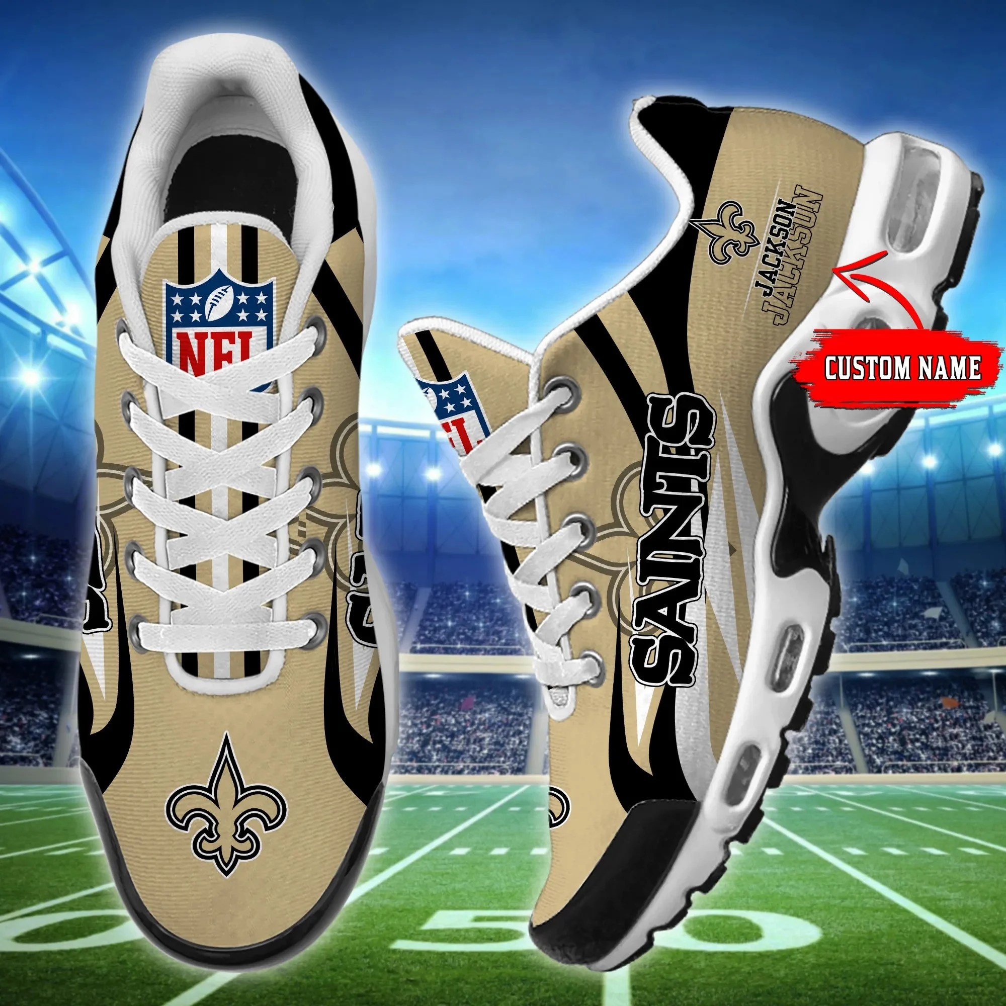new orleans saints personalized plus t n youth sneakers bg102 unwfv