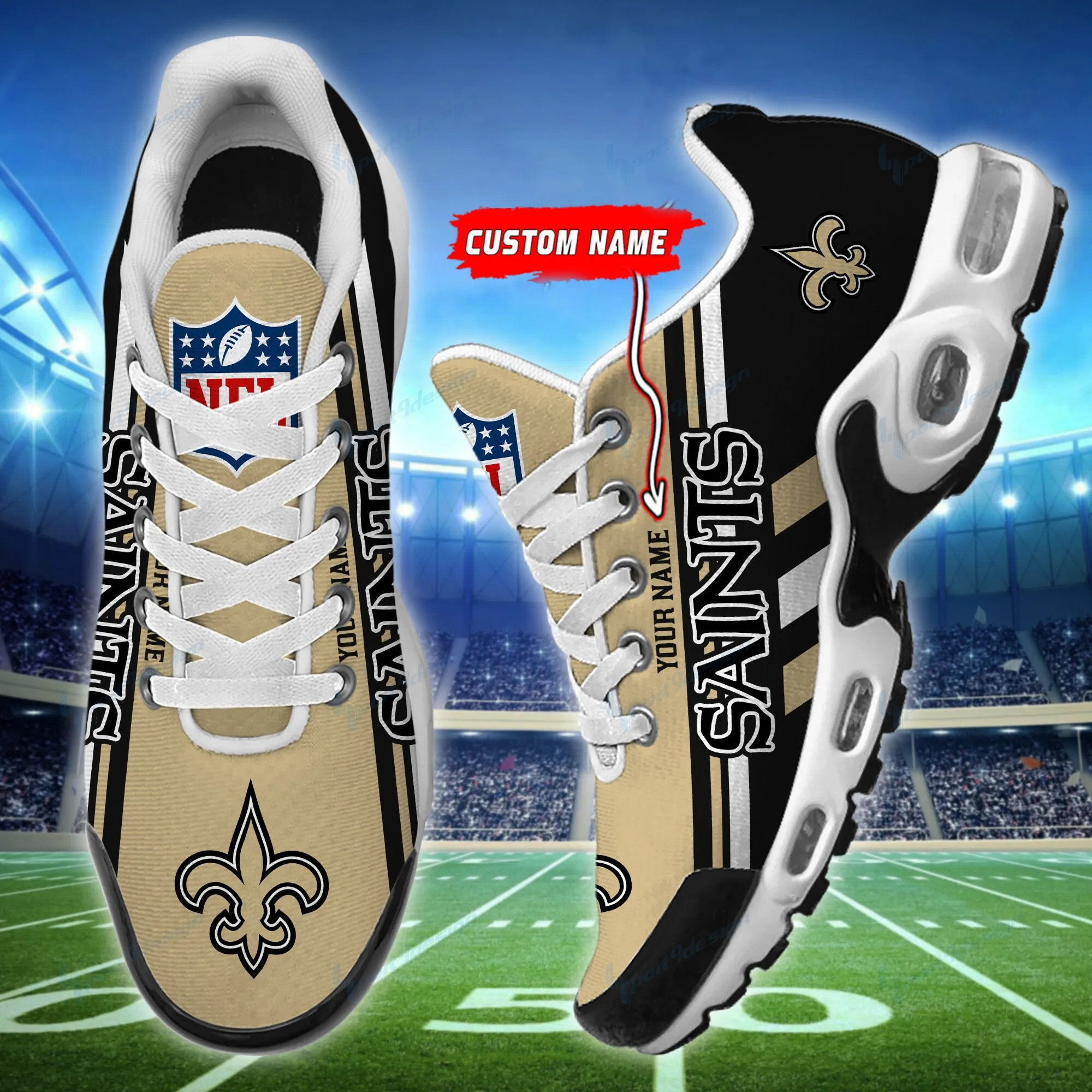 new orleans saints personalized plus t n youth sneakers bg70 stdts