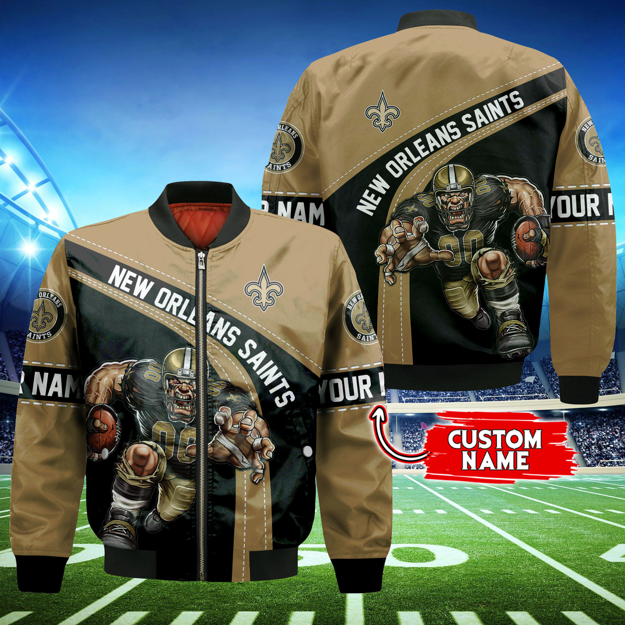 new orleans saints personalized thick bomber jacket cs130 cdljs