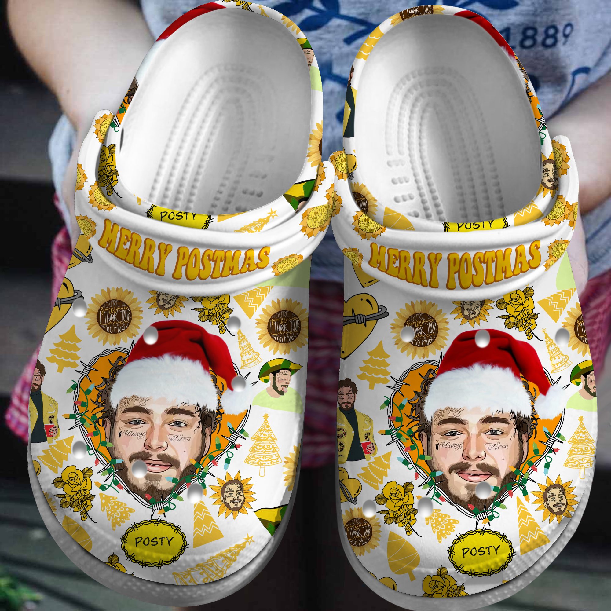 new post malone white clogs for kids 26 adults tak0f
