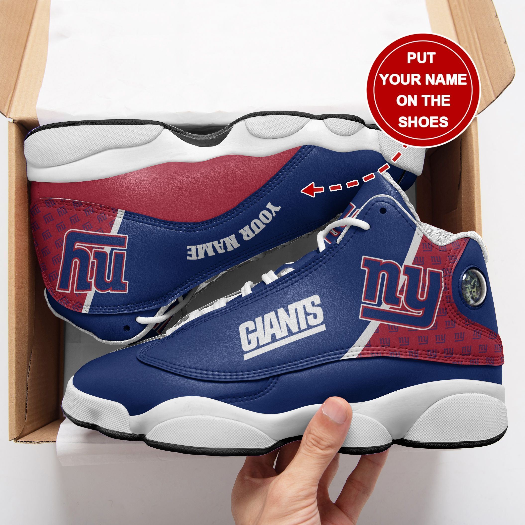 new york giants personalized ajd13 sneakers 1050 bycl6