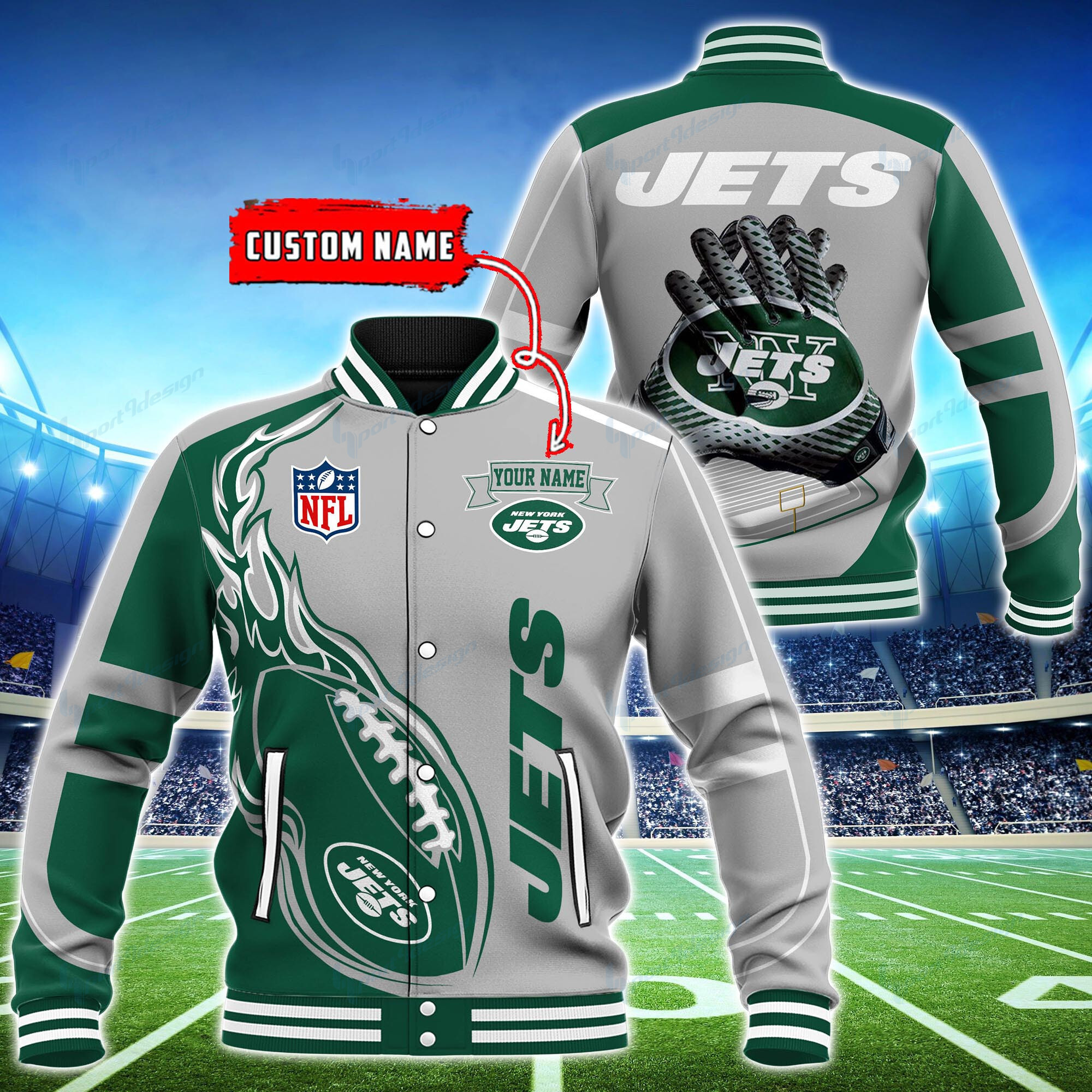 new york jets personalized baseball jacket bg22 wnqyv