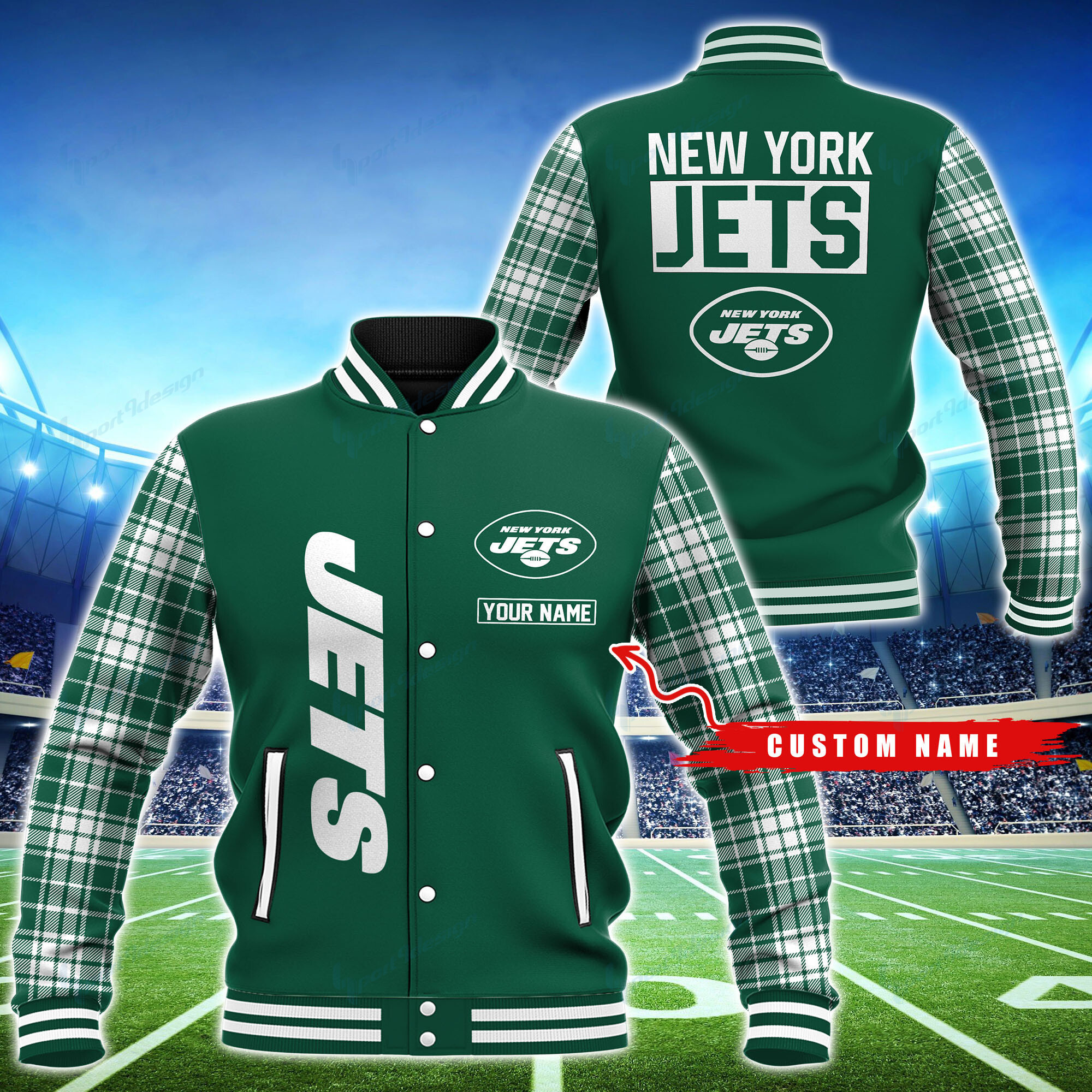 new york jets personalized baseball jacket bg54 4fn4b