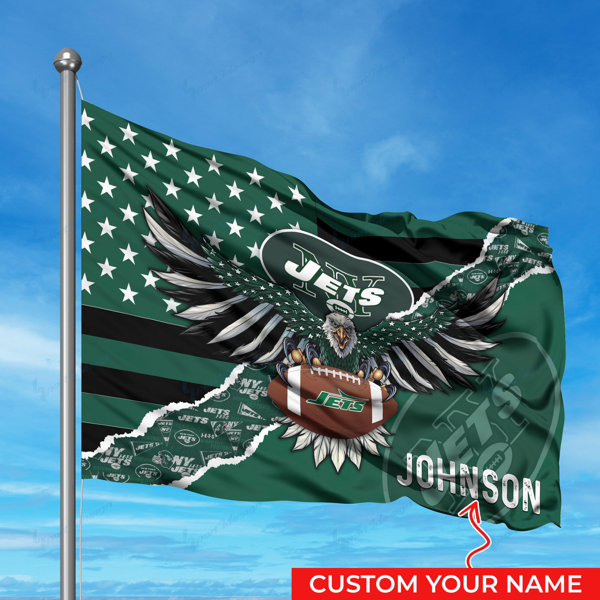 new york jets personalized flag 297 otp64
