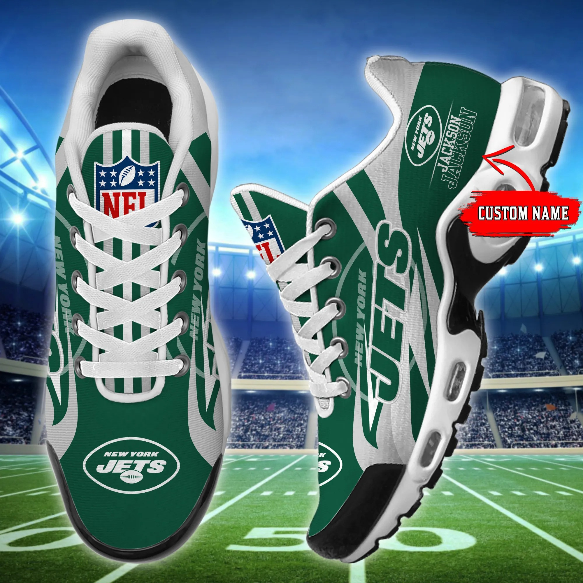 new york jets personalized plus t n youth sneakers bg104 tt4na