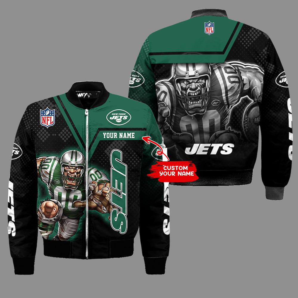new york jets personalized thick bomber jacket cs107 ihvsd