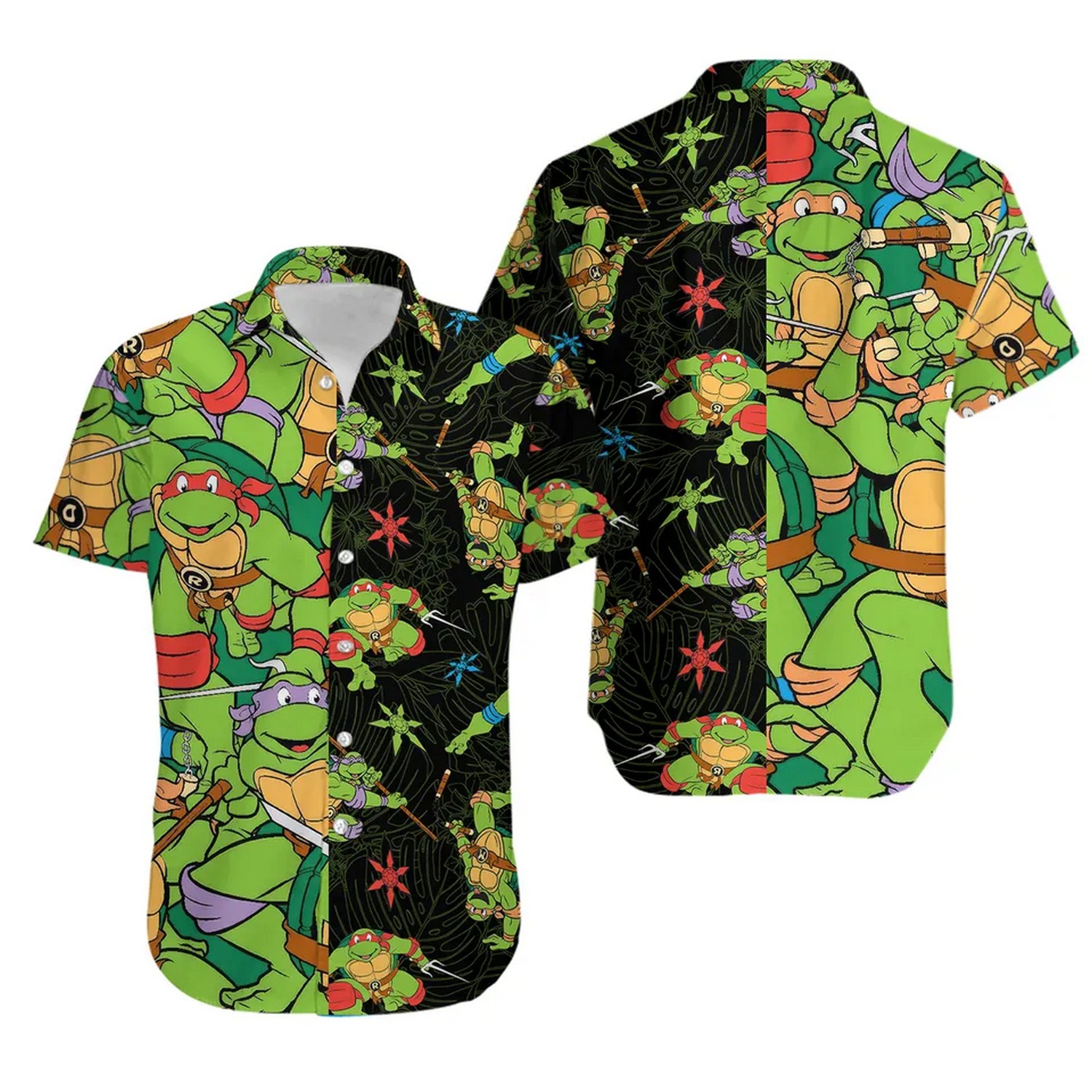 ninja turtles button hawaiian shirt xhzvq