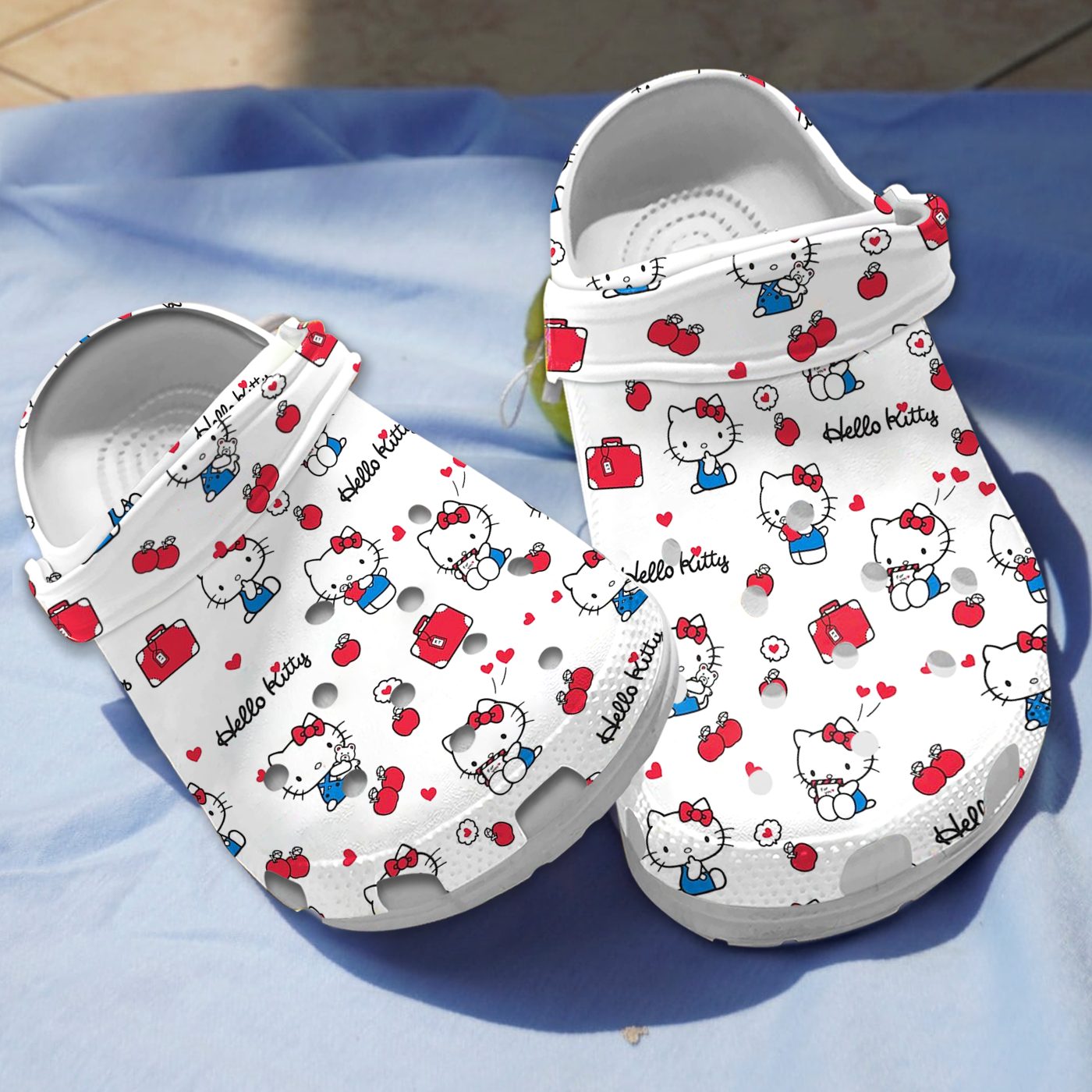 non slip and comfortable hello kitty light white clogs for kids 26 adults pwaun
