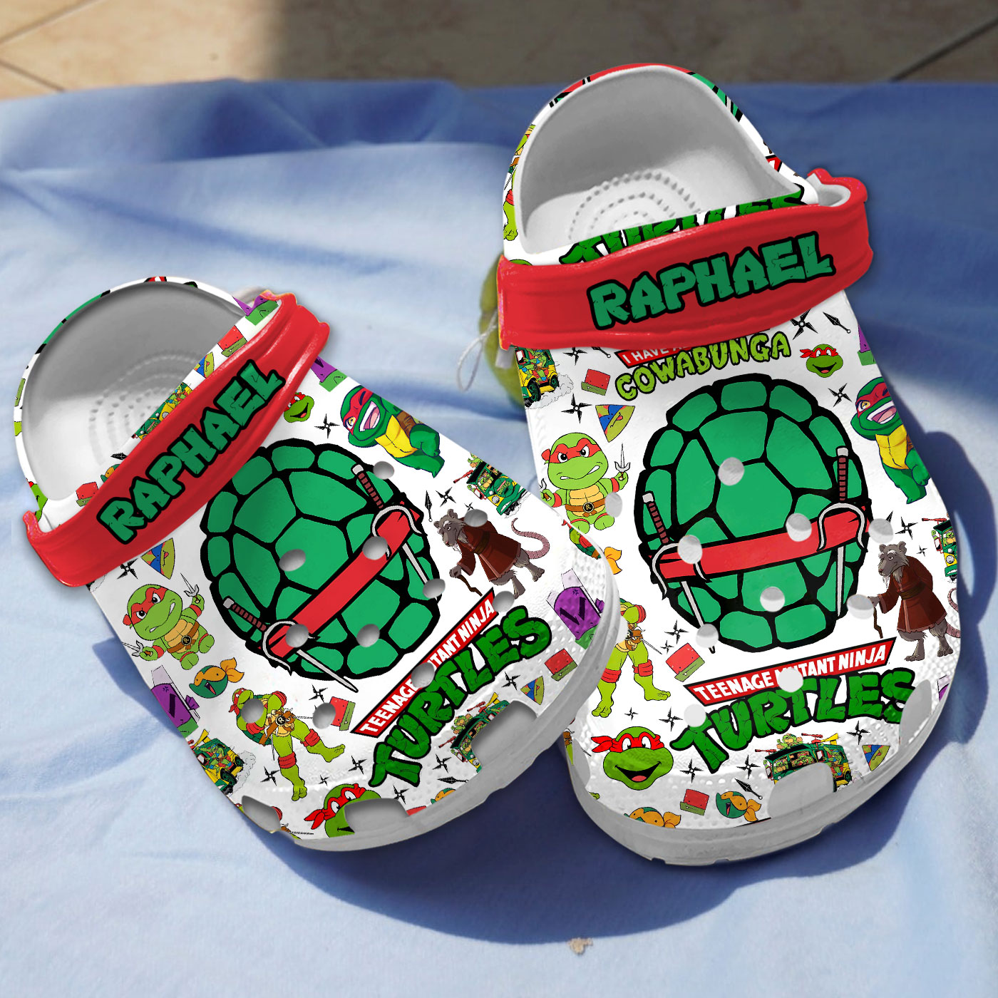 non slip cool raphael ninja turtle cartoon white clogs for kids and adults rkcos