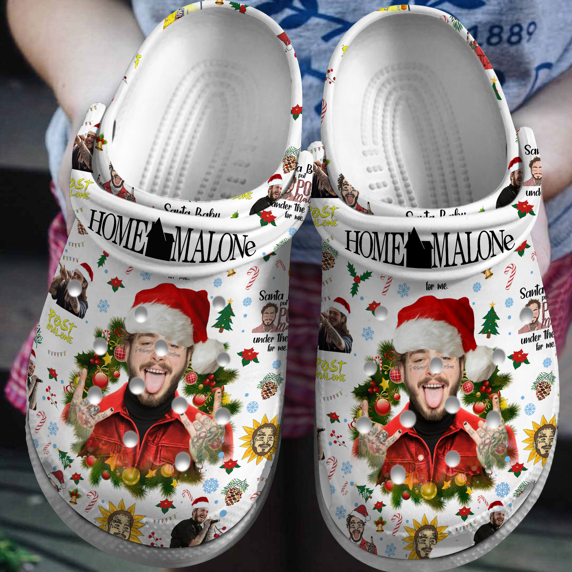 non slip post malone white clogs for kids 26 adults ey6ql