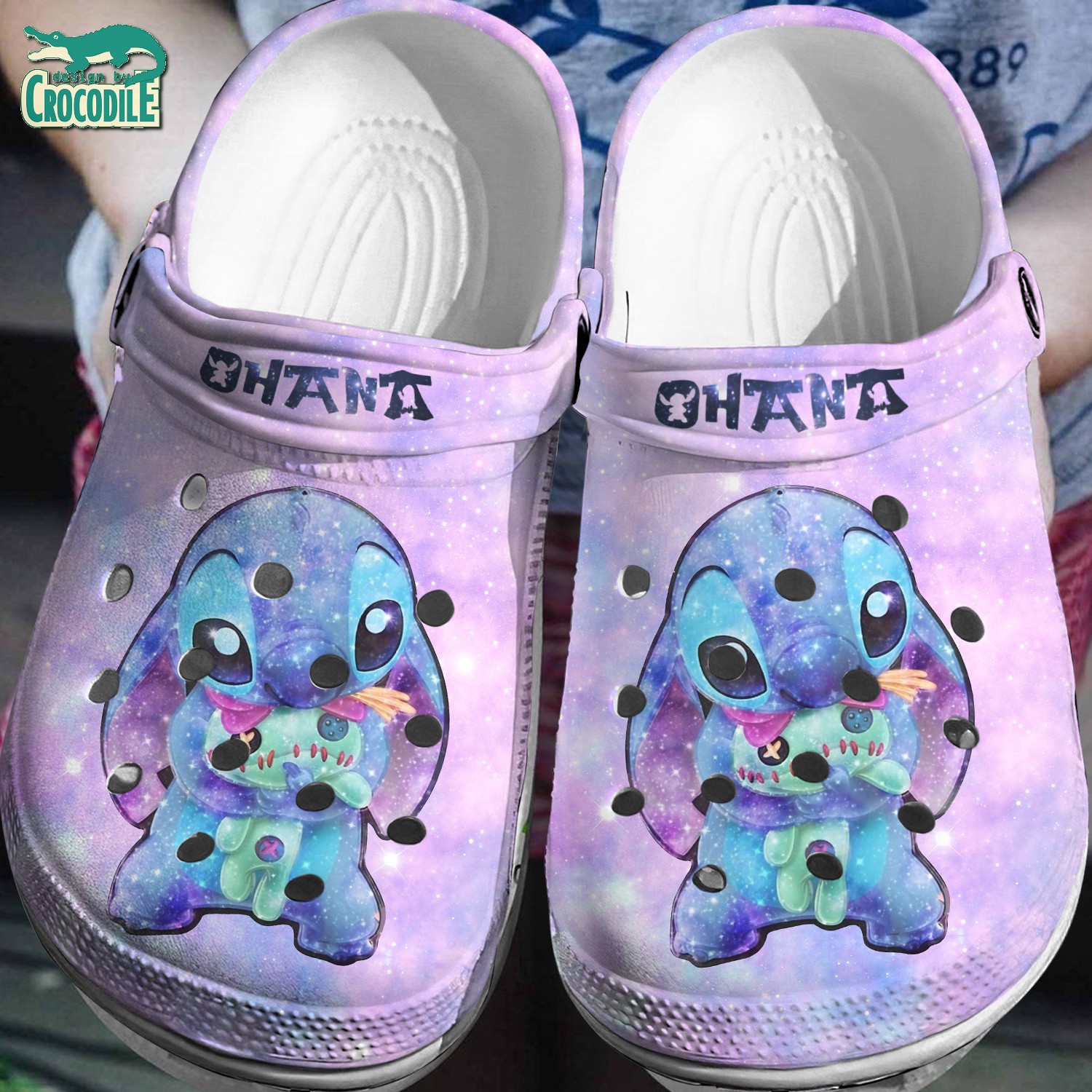 ohana stitch and stuffed animal pastel purple cloud clogs for kids 26 adults rrezx