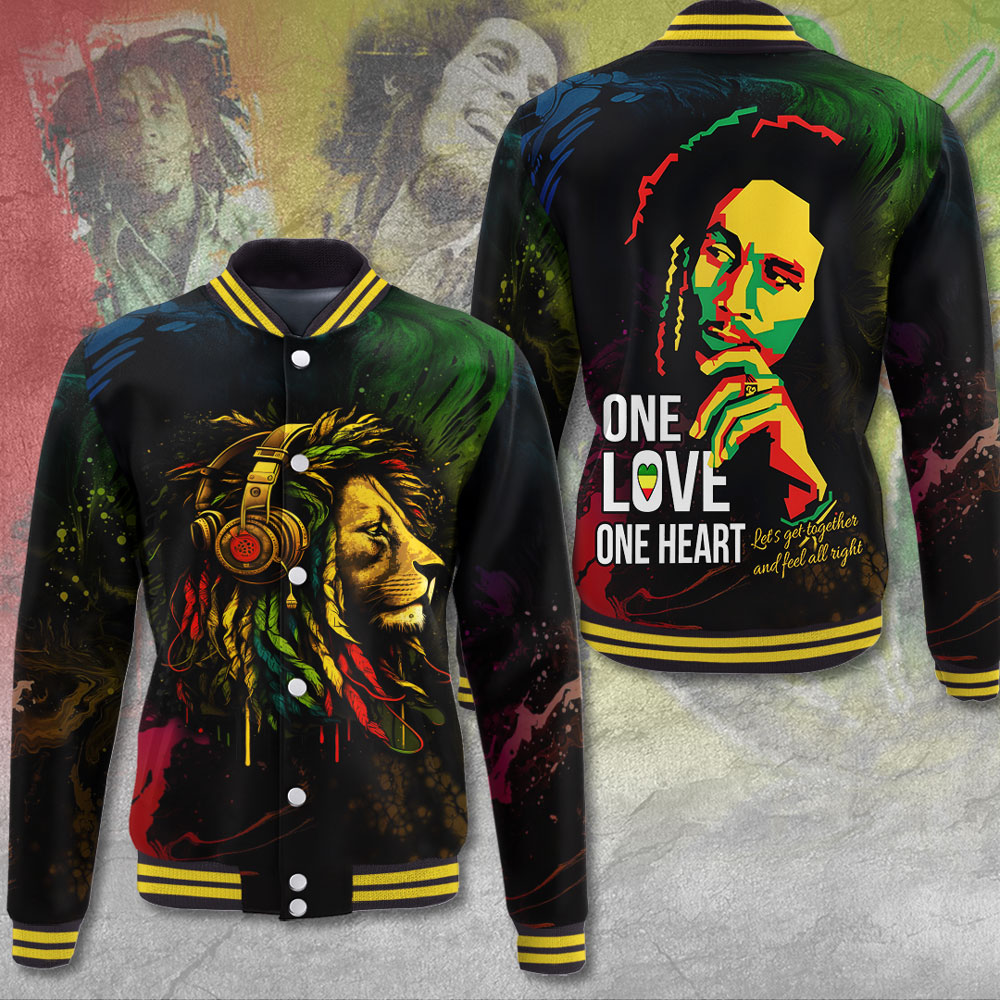one love one heart bob marley faithful lion baseball jacket g3jxr
