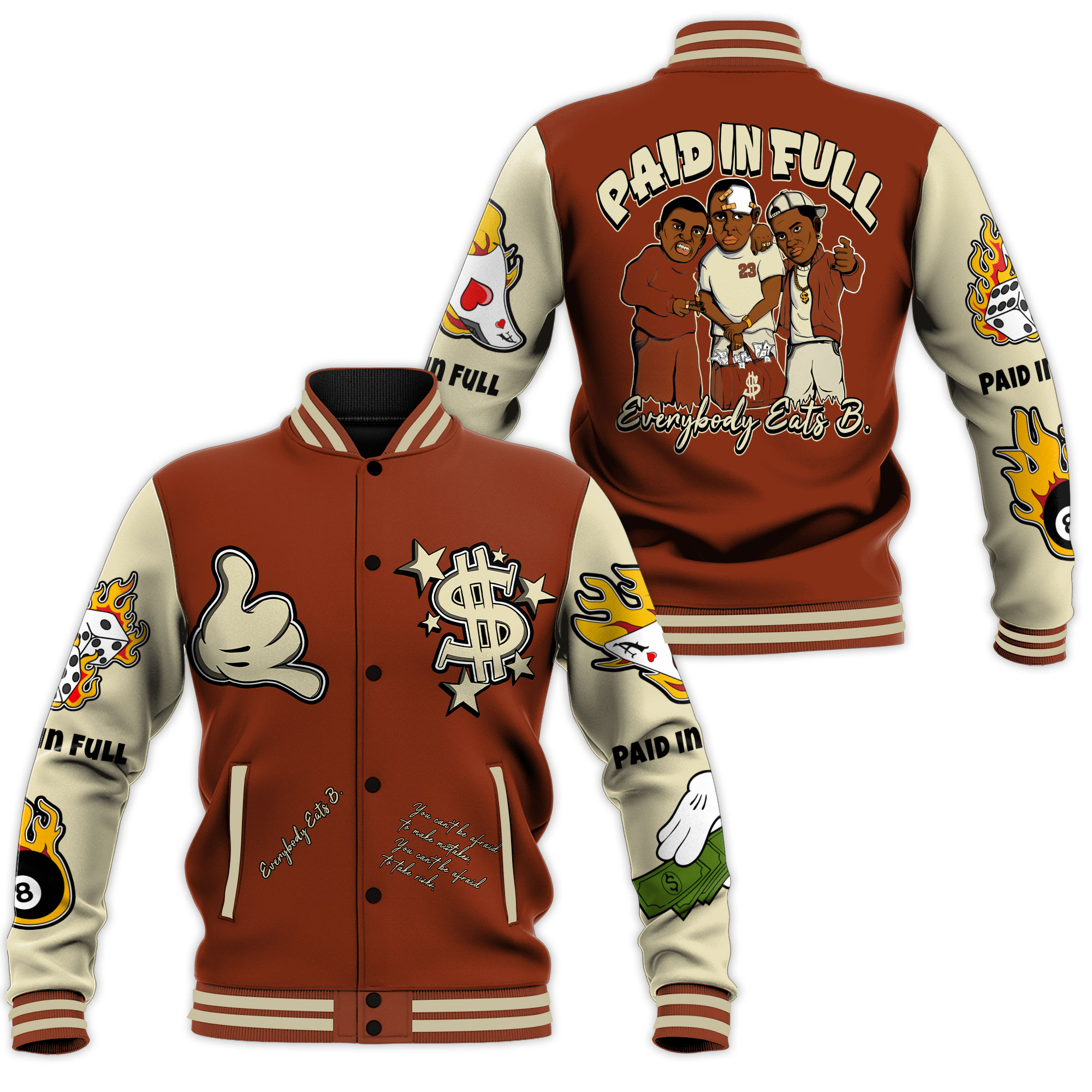 paid in full everybody eats b. baseball jacket iv2ev