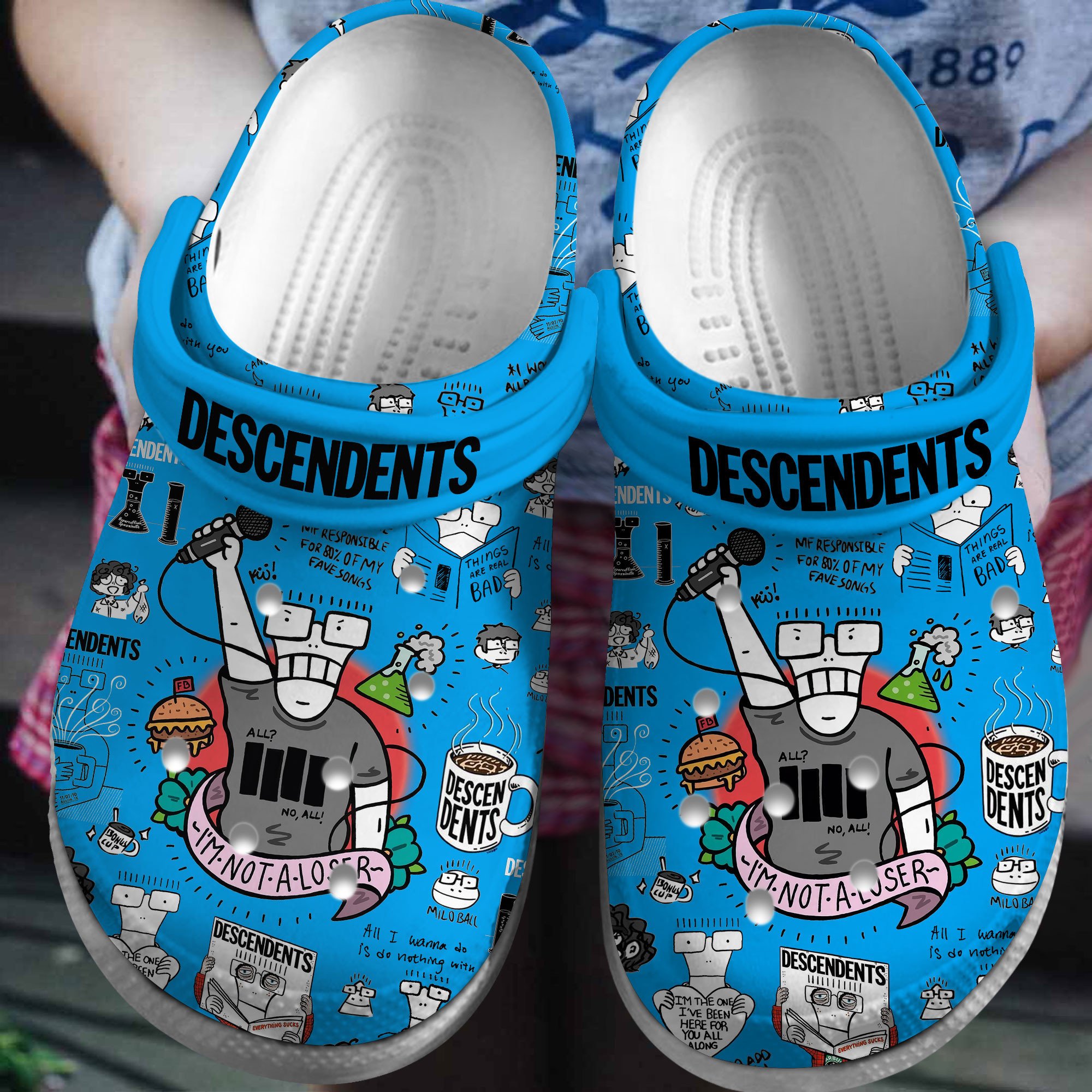 passionate blue descendents music clogs for kids and adults e9b53