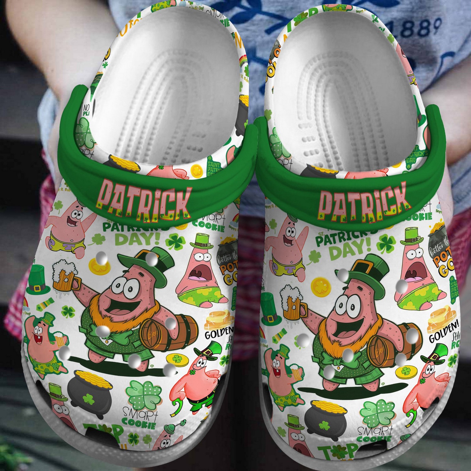 patrick star lucky day spongebob clogs for kids and adults p4vy7