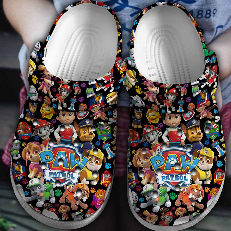 paw patrol cartoon black clogs shoes wbdr8