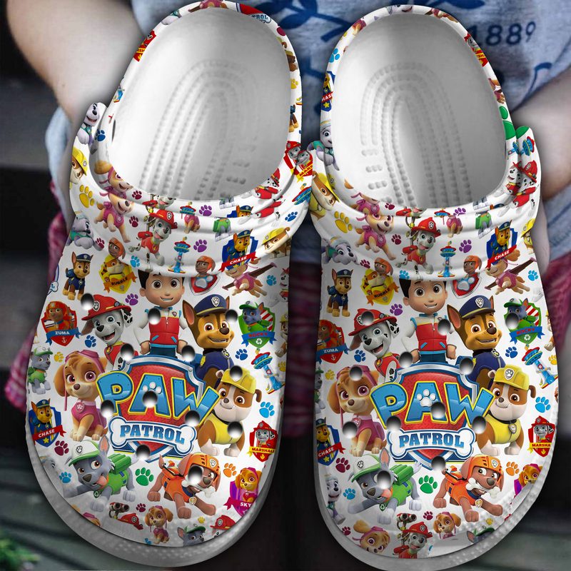 paw patrol cartoon white color clogs shoes cktup