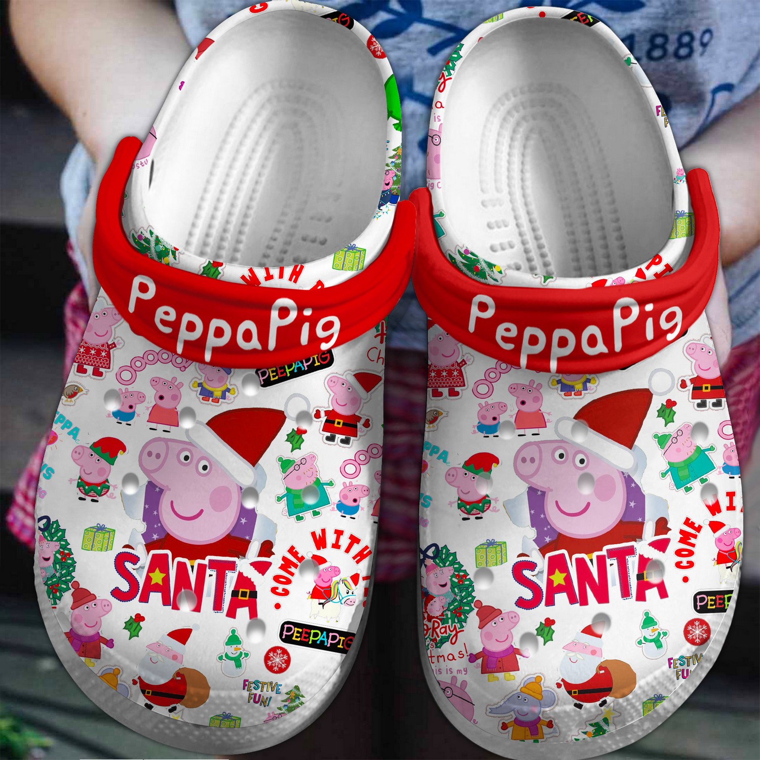 peppa pig movie cartoon santa clogs for kids and adults iwixs