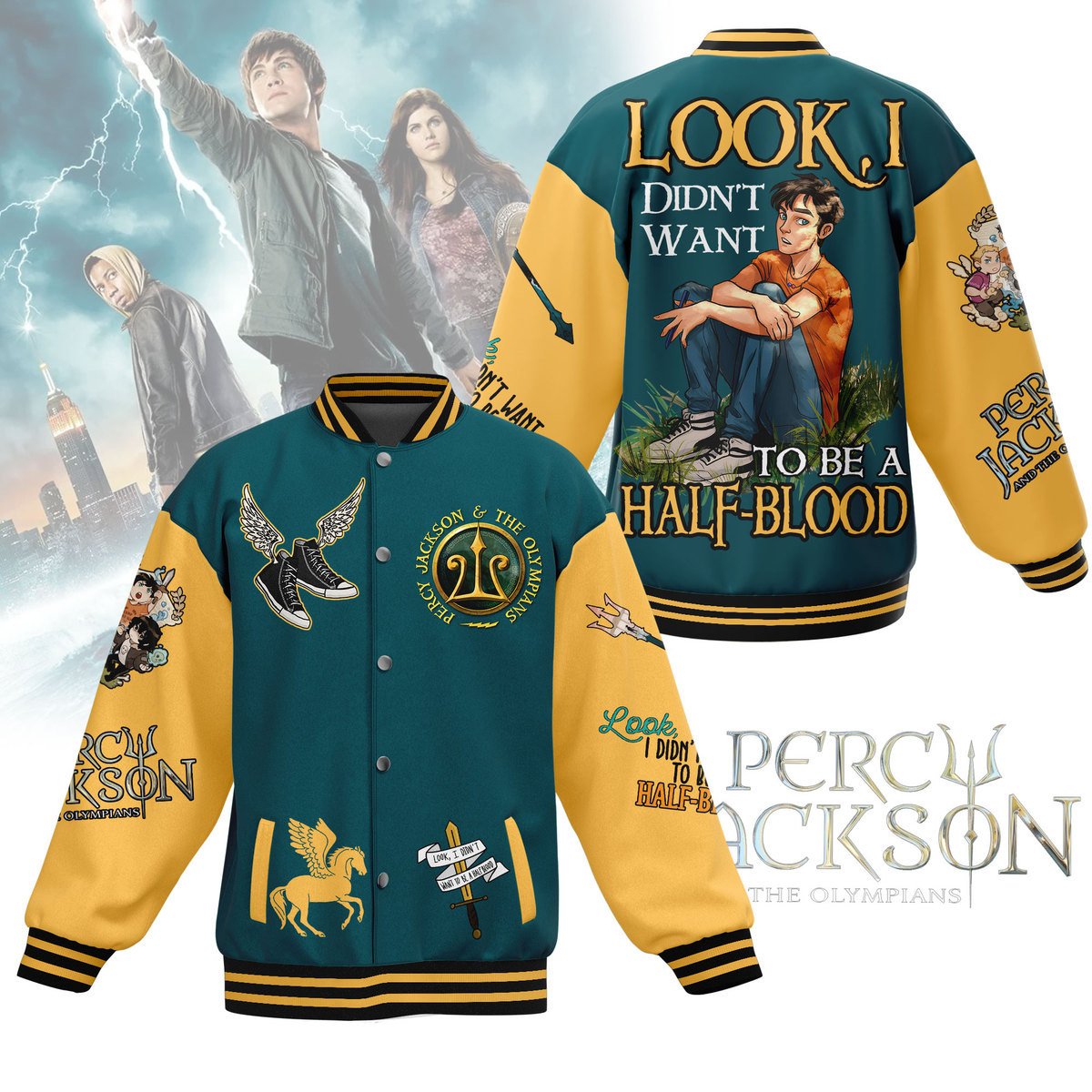 percy jackson doeasnt want to be a half blood movie baseball jacket arfys