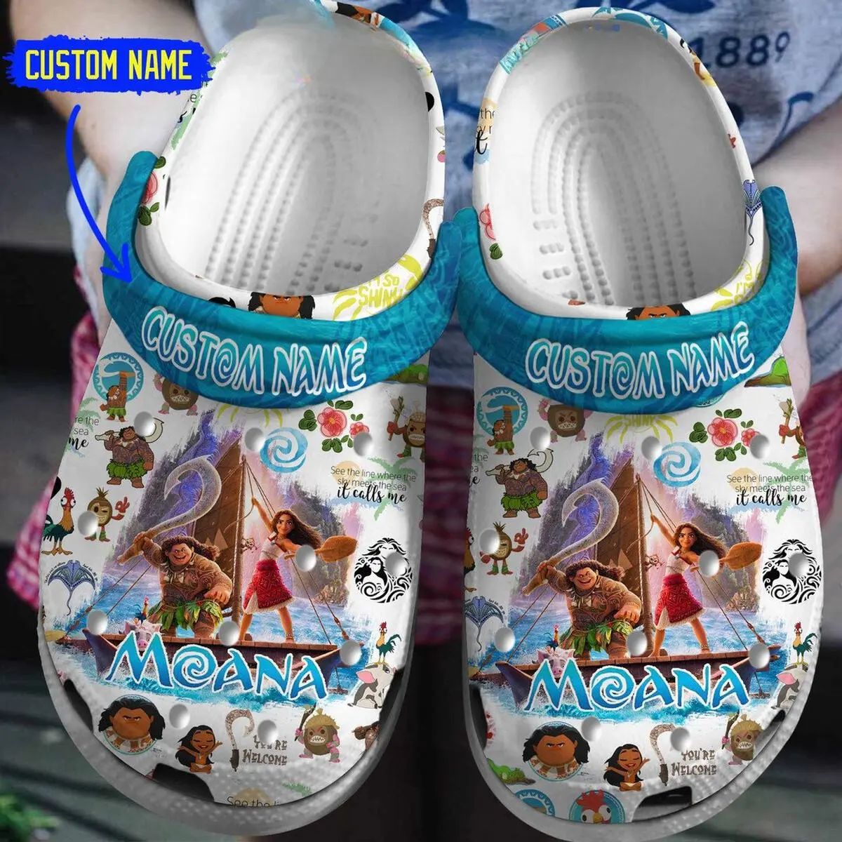 personalized amazing moana 2 cartoon clogs for kids and adults ynm7q