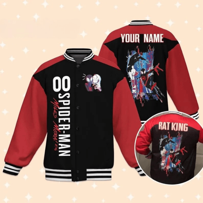 personalized amazing spider man spider verse baseball jacket bhh3r